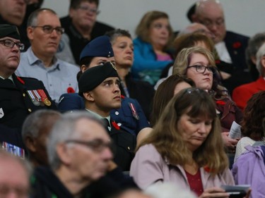 SaskTel Centre was filled with emotion as people paused to remember during the annual Remembrance Day Ceremony, the biggest indoor ceremony in Canada, November 11, 2016.