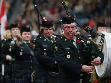The annual Remembrance Day Ceremony parade closes off the ceremony at SaskTel Centre, the biggest indoor ceremony in Canada, November 11, 2016.