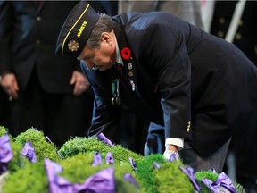 Wreaths are laid during the annual Remembrance Day Ceremony at SaskTel Centre, the biggest indoor ceremony in Canada on November 11, 2016. (Michelle Berg / Saskatoon StarPhoenix)