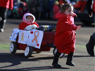 The sun was shining on families' faces during the annual Santa Claus parade downtown Saskatoon on November 20, 2016.