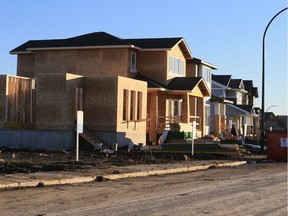 Work continues on houses in the Brighton neighbourhood of Saskatoon on Monday, November 07, 2016.