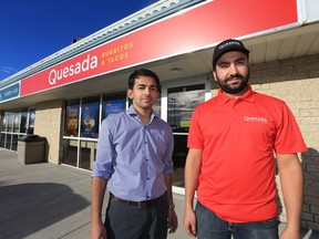 Imran Malik, left, and Sarveshwar Jaswal opened Quesada Burritos and Tacos on 51st Street three weeks ago.