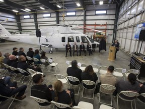 A $1.3 million S-76 helicopter maintenance trainer donated to the Saskatchewan Indian Institute of Technology's aircraft maintenance engineer program by Sikorsky was unveiled Friday morning in Saskatoon.