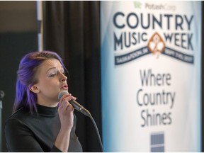Singer Amy Nelson performs at this week's CCMA announcement.