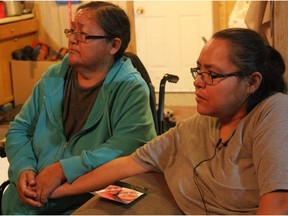 Sally Ratt (right), mother of 12-year-old suicide victim Ariana Mercedes Roberts, speaks about the loss of her daughter in her home on the Stanley Mission First Nation on Nov. 8, 2016. Ariana was one of six youth from northern communities who took their own life in the last month.