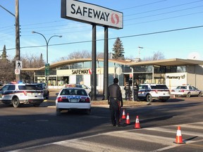 The Safeway on the 300 block of 33rd Street West was evacuated Saturday, Nov. 26 after someone phoned and threatened management with firearms and explosives. (Liam Richards/Saskatoon StarPhoenix)