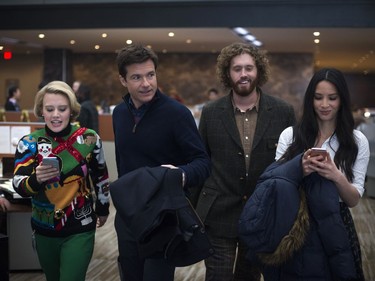 L-R: Kate McKinnon, Jason Bateman, T.J. Miller and Olivia Munn star in "Office Christmas Party."