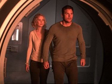 Jennifer Lawrence and Chris Pratt star in "Passengers."