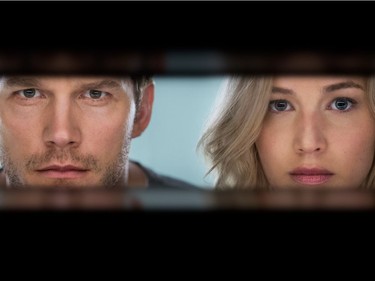 Chris Pratt and Jennifer Lawrence star in "Passengers."