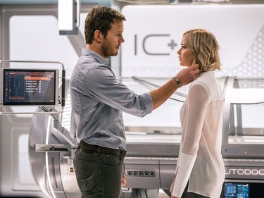 Chris Pratt and Jennifer Lawrence star in "Passengers."