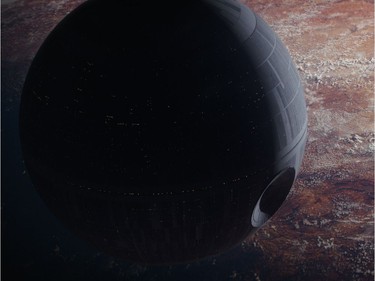 The Death Star in "Rogue One: A Star Wars Story."