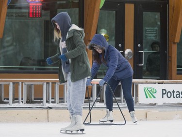 The Meewasin Skating Rink at PotashCorp Plaza has officially opened and a handful of skaters had to keep moving to try and stay warm with temperatures at -23 degrees Celsius and a windchill pushing the -35 mark, December 16, 2016.