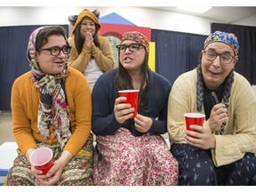 Kohkoms in Toyland features (l-r) Cory Dallas Standing, Dalton Lightfoot and Mitchell Poundmaker with Krystle Pederson behind.