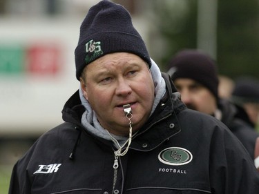 Brian Towriss of the University of Saskatchewan Huskies during practice Dec. 1, 2005 at Ivor Wynne Stadium in Hamilton as his team prepares for Saturday's Vanier Cup against the Laurier Golden Hawks.      (Greg Pender/Saskatoon StarPhoenix)