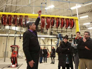 Shaunak Pandit, the city's technical advisor who works for Morrison Hershfield, gives a tour of the new Civic Operations Centre in Saskatoon on December 13, 2016.