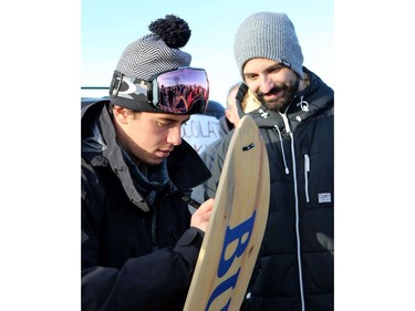 Olympic medalist Mark McMorris signs autographs at Diefenbaker Park in Saskatoon on December 21, 2016.