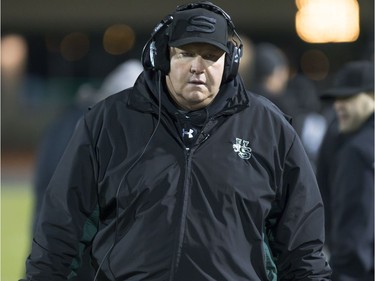 Coach Brian Towriss of the University of Saskatchewan Huskies