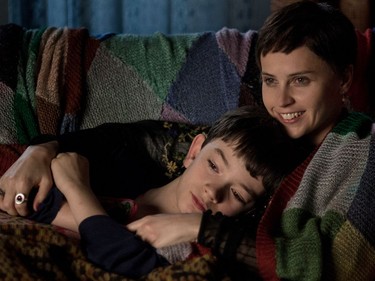 Lewis MacDougall and Felicity Jones, star in "A Monster Calls."