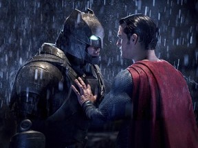 This image released by Warner Bros. Pictures shows Ben Affleck, left, and Henry Cavill in a scene from, &ampquot;Batman v Superman: Dawn of Justice.&ampquot; The film received eight nominations for the 37th annual Razzie Awards on Monday, Jan. 23, 2017, including one for worst worst picture. The awards will be announced on Feb. 25. (Clay Enos/Warner Bros. Pictures via AP)