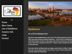 A screen shot of the African Events Canada web page advertising the exhibition taking place at the Hilton Garden Inn on Jan. 20 and 21.