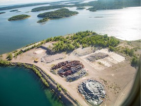 Approximately $77 million has been spent to date on the quarter-billion-dollar project to clean up the abandoned Gunnar uranium mine in northern Saskatchewan, seen here in 2015. Photo: Saskatchewan Research Council.