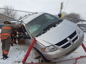 Fire and rescue crews were called to a collision on Avenue C South and 19th Street West on Jan. 11, 2016.
