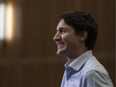 Prime Minister Justin Trudeau speaks with the public in a lecture hall at the Health Sciences Building on the University of Saskatchewan campus in Saskatoon, January 25, 2017.