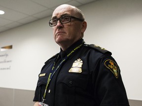 Saskatoon police Supt. Brian Shalovelo explained a new program to help strengthen families so risk are not tempted to run away or drawn into the gang lifestyle at Wednesday's board of police commissioners meeting. (KAYLE NEIS/The StarPhoenix)