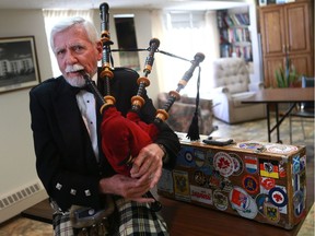 Bagpiper Don Macpherson will perform at a Robbie Burns dinner in Saskatoon on Jan. 25.