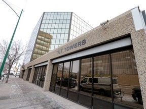 The T & T Towers on the corner of Third Avenue and 25th Street is one of nine Saskatchewan buildings up for sale by Dream Office REIT.