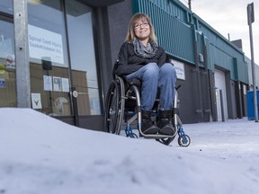 Delynne Bortis, Client Service Coordinator with Spinal Chord Injury Sask. Inc. sits for a photograph outside of her office in Saskatoon, SK on Thursday, January 5, 2017.