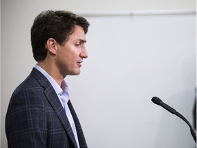 SASKATOON,SK--JANUARY 25/2017-2501-JUSTIN TRUDEAU-NEWS-  Prime Minister Justin Trudeau takes questions from the media during a scrum at the University of Saskatchewan during his Town Hall Tour in Saskatoon, Saskatchewan on Wednesday, January, 25, 2017. (Saskatoon StarPhoenix/Kayle Neis)