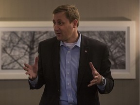 Brad Trost speaks to a crowd on pro choice politics at the Sandman Hotel  in Saskatoon, Saskatchewan on Saturday, January, 28, 2017. (Saskatoon StarPhoenix/Kayle Neis)