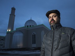 Shamoon Rashid, local president of Ahmadiyya Muslim Jama, in front of the new mosque under construction in Saskatoon on Monday, Jan. 30, 2017.