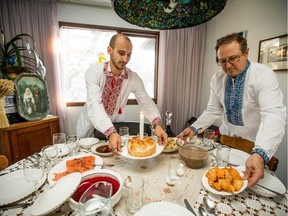 David and Andriy Prokopchuk set out a traditional Ukranian Christmas Eve meal in Saskatoon, SK on Friday, January 6, 2016.