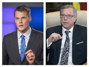 The relationship between new Saskatoon Mayor Charlie Clark, left, and Saskatchewan Premier Brad Wall will be interesting to watch during 2017. (Postmedia file photos)