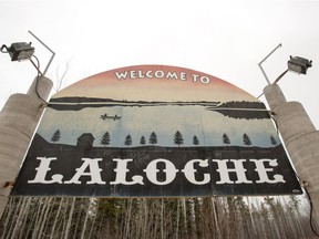 The welcome to La Loche sign in La Loche, Sask. on Tuesday, April 14, 2015.