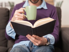 Coffee and a book are a good mix