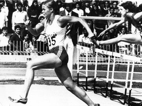 Diane Jones-Konihowski competes at the Pan-Am Games in Mexico City in 1975.