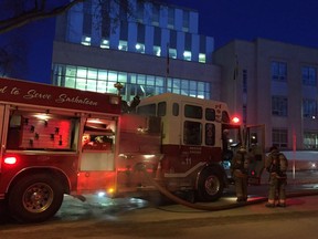 Firefighters and police were at the scene of a structural fire in the 500 block of Spadina Crescent East near the Court of Queen's Bench courthouse on Feb. 2.