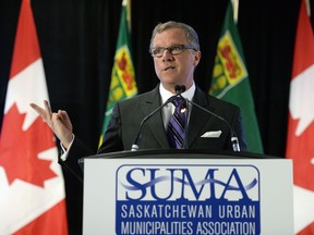 Premier Brad Wall speaks at the 2016 SUMA convention in Regina.