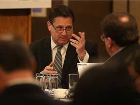 Saskatchewan Trade and Export Partnership President and CEO Chris Dekker speaks to a crowd in Saskatoon on Tuesday, Feb. 28.