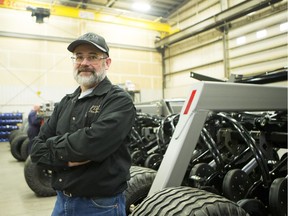 SASKATOON,SK--FEBRUARY 09/2017-*9999 February 10/2017 A1 - Bill Froese stands in front of a new Pillar seeder in his shop in Warman, SK on Thursday, February 9, 2017. (Saskatoon StarPhoenix/Matt Smith)