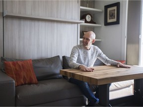 Grant Martens shows off different ways to utilize space in his minimalist, morphing condo on Feb. 25, 2017.