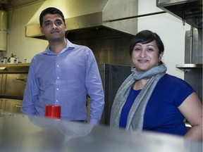 Manish Shamnani and Kruti Patel, co-owners of 123 Pizza pose for a portrait in Saskatoon, SK on Monday, February 27, 2017.