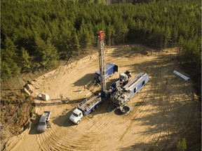 A drilling rig on Star Diamond Corp.'s Star-Orion-South property east of Prince Albert, Sask.