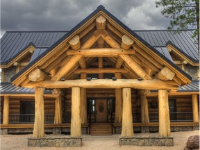 Each log home constructed by the Timber Kings – Pioneer Log Homes of BC – is handcrafted from Western Red Cedar logs. The average log weighs around 2,500 pounds, while some logs weigh in at 5,000 pounds. (Photo: Pioneer Log Homes)