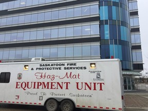 The Saskatoon hazardous materials unit responded on March 16, 2017 to an office building in the 400 block of Second Avenue North