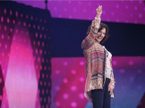 Margaret Trudeau, an author and mental health advocate, speaks to thousands of Saskatchewan students at WE Day 2017 at Sasktel Centre. Mother of Prime Minister Justin Trudeau, Margaret spoke to students about her own struggles with mental illness, encouraging them to reach out for help, as they don't have to struggle alone, March 15, 2017.