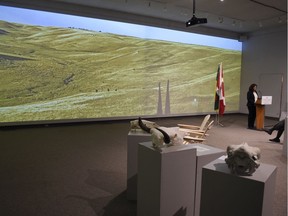 Jennifer McKillop, NCC director of Conservation Saskatchewan, speaks during the announcement of a new conservation area next to Grasslands National Park